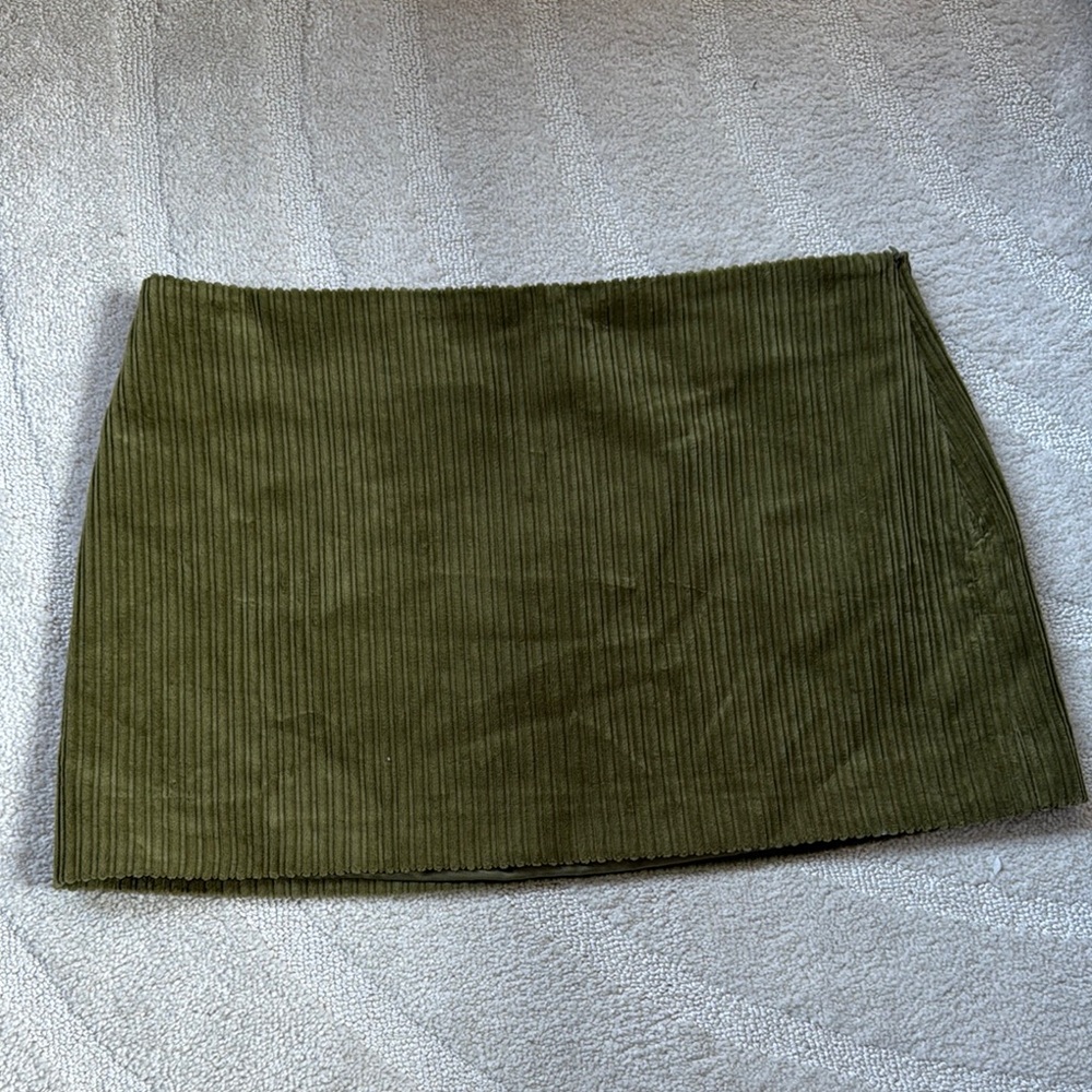 Olive Green Corduroy Skirt